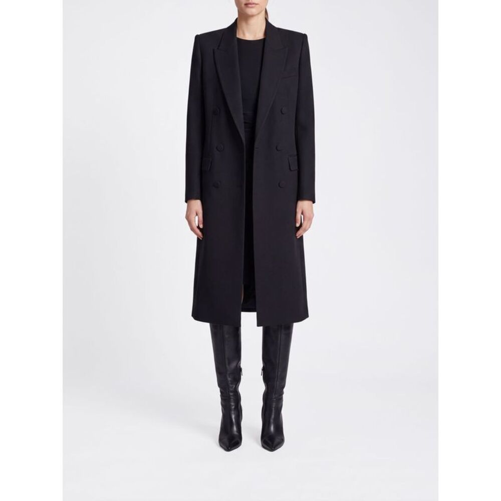 Tom Ford Women Tom Ford Long Double-Breasted Wool Coat With Peak Lapels